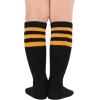 imageZando Kids Soccer Socks Knee High Sock for Boys Girls Breathable Kids Youth Baseball Socks Cotton Boys Long Tube Socks02 Black Orange