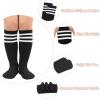 imageZando Kids Soccer Socks Knee High Sock for Boys Girls Breathable Kids Youth Baseball Socks Cotton Boys Long Tube Socks02 White Blue Red