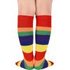imageZando Kids Soccer Socks Knee High Sock for Boys Girls Breathable Kids Youth Baseball Socks Cotton Boys Long Tube Socks04 Rainbow