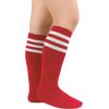 imageZando Kids Soccer Socks Knee High Sock for Boys Girls Breathable Kids Youth Baseball Socks Cotton Boys Long Tube SocksA Red White Striped