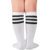 imageZando Kids Soccer Socks Knee High Sock for Boys Girls Breathable Kids Youth Baseball Socks Cotton Boys Long Tube SocksBlackWhite