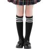 imageZando Kids Soccer Socks Knee High Sock for Boys Girls Cotton Kids Youth Baseball Socks Breathable Boys Athletic Socks1 Pack Black White