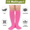 imageZando Kids Soccer Socks Knee High Sock for Boys Girls Cotton Kids Youth Baseball Socks Breathable Boys Athletic Socks1 Pack Hot Pink
