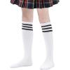 imageZando Kids Soccer Socks Knee High Sock for Boys Girls Cotton Kids Youth Baseball Socks Breathable Boys Athletic Socks1 Pack White Black