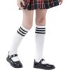 imageZando Kids Soccer Socks Knee High Sock for Boys Girls Cotton Kids Youth Baseball Socks Breathable Boys Athletic Socks1 Pack White Black