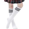 imageZando Kids Soccer Socks Knee High Sock for Boys Girls Cotton Kids Youth Baseball Socks Breathable Boys Athletic Socks1 Pack White Black