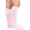 imageZando Kids Soccer Socks Knee High Sock for Boys Girls Cotton Kids Youth Baseball Socks Breathable Boys Athletic Socks2 Pink White