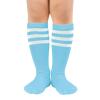 imageZando Kids Soccer Socks Knee High Sock for Boys Girls Cotton Kids Youth Baseball Socks Breathable Boys Athletic SocksA Light Blue