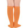 imageZando Kids Soccer Socks Knee High Sock for Boys Girls Cotton Kids Youth Baseball Socks Breathable Boys Athletic SocksDeep Orange