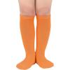 imageZando Kids Soccer Socks Knee High Sock for Boys Girls Cotton Kids Youth Baseball Socks Breathable Boys Athletic SocksDeep Orange