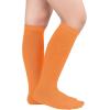 imageZando Kids Soccer Socks Knee High Sock for Boys Girls Cotton Kids Youth Baseball Socks Breathable Boys Athletic SocksDeep Orange