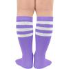 imageZando Kids Soccer Socks Knee High Sock for Boys Girls Cotton Kids Youth Baseball Socks Breathable Boys Athletic SocksLight Purple