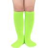 imageZando Kids Soccer Socks Knee High Sock for Boys Girls Cotton Kids Youth Baseball Socks Breathable Boys Athletic SocksNeon Green