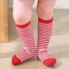 imageZando Kids Soccer Socks Knee High Sock for Boys Girls Cotton Kids Youth Baseball Socks Breathable Boys Athletic SocksRed White Striped