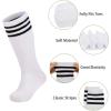 imageZando Kids Soccer Socks Youth Baseball Football Softball Socks Cotton Uniform Socks Girls Knee High Socks3 BlackWhite