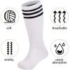 imageZando Kids Soccer Socks Youth Baseball Football Softball Socks Cotton Uniform Socks Girls Knee High Socks3 BlackWhite