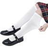 imageZando Kids Soccer Socks Youth Baseball Football Softball Socks Cotton Uniform Socks Girls Knee High Socks3 White