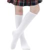 imageZando Kids Soccer Socks Youth Baseball Football Softball Socks Cotton Uniform Socks Girls Knee High Socks3 White