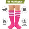 imageZando Kids Soccer Socks Youth Baseball Football Softball Socks Cotton Uniform Socks Girls Knee High SocksBlackHot PinkPink