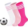 imageZando Kids Soccer Socks Youth Baseball Football Softball Socks Cotton Uniform Socks Girls Knee High SocksPink 3