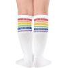 imageZando Kids Soccer Socks Youth Baseball Football Softball Socks Cotton Uniform Socks Girls Knee High SocksRainbow 3
