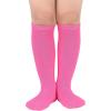 imageZando Kids Soccer Socks Youth Baseball Football Softball Socks Cotton Uniform Socks Girls Knee High SocksWhite PinkPurpleHot Pink
