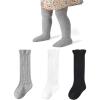 imageZando Baby Knee High Socks Infant Newborn Toddler Socks Cotton Ruffle Socks Warm Girls Boys Long Stockings 36 PairsMilkyGrayBlack
