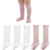 imageZando Baby Knee High Socks Infant Newborn Toddler Socks Cotton Ruffle Socks Warm Girls Boys Long Stockings 36 PairsRuffle Pink White 5pairs
