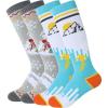 imageZando Kids Ski Socks Winter Warm Socks Thermal Hiking Snowboarding Socks Thick Boot Socks for Boys Girls 12 Pairs2 Pairs Light Grey  White Blue