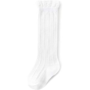 imageZando Baby Knee High Socks Infant Newborn Toddler Socks Cotton Ruffle Socks Warm Girls Boys Long Stockings 36 PairsMilk White 1pack