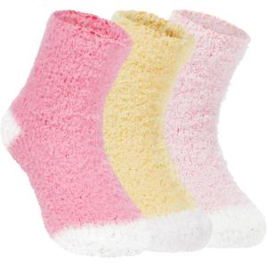 imageZando Kids Fuzzy Socks Soft Christmas Slipper Socks for Kids Warm Winter Socks Comfy Fluffy Socks for GirlsYellowpinkcoral Pink