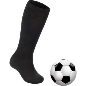 imageZando Kids Soccer Socks Knee High Sock for Boys Girls Cotton Kids Youth Baseball Socks Breathable Boys Athletic Socks1 Pack Black