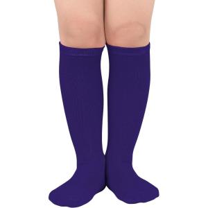 imageZando Kids Soccer Socks Knee High Sock for Boys Girls Cotton Kids Youth Baseball Socks Breathable Boys Athletic SocksA Purple