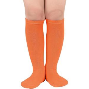 imageZando Kids Soccer Socks Knee High Sock for Boys Girls Cotton Kids Youth Baseball Socks Breathable Boys Athletic SocksPurple  Deep Orange