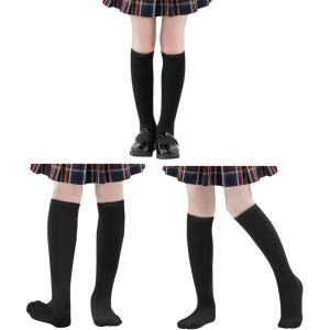imageZando Kids Soccer Socks Youth Baseball Football Softball Socks Cotton Uniform Socks Girls Knee High Socks3 Black