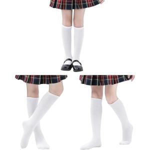 imageZando Kids Soccer Socks Youth Baseball Football Softball Socks Cotton Uniform Socks Girls Knee High Socks3 White