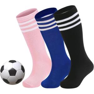 imageZando Kids Soccer Socks Youth Baseball Football Softball Socks Cotton Uniform Socks Girls Knee High SocksPinkRoyal BlueBlack