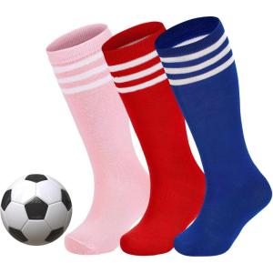 imageZando Kids Soccer Socks Youth Baseball Football Softball Socks Cotton Uniform Socks Girls Knee High SocksRoyal BlueRedPink