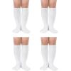 imageZando 4 Pairs Kids Soccer Socks Baseball Softball Football Socks Youth Tube Athletic Socks Boys Girls Knee High SocksWhite 4