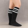 imageZando Kids Child Cotton Three Stripes Sport Soccer Team Socks Uniform Tube Cute Knee High Stocking for Boys Girls1 Pack Black White