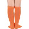imageZando Kids Child Cotton Three Stripes Sport Soccer Team Socks Uniform Tube Cute Knee High Stocking for Boys GirlsDeep Orange