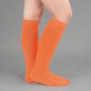 imageZando Kids Child Cotton Three Stripes Sport Soccer Team Socks Uniform Tube Cute Knee High Stocking for Boys GirlsDeep Orange