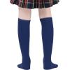 imageZando Kids Child Cotton Three Stripes Sport Soccer Team Socks Uniform Tube Cute Knee High Stocking for Boys GirlsF Navy