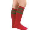 imageZando Kids Child Cotton Three Stripes Sport Soccer Team Socks Uniform Tube Cute Knee High Stocking for Boys GirlsK Christmas Series