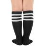 imageZando Kids Child Cotton Three Stripes Sport Soccer Team Socks Uniform Tube Cute Knee High Stocking for Boys GirlsL Pink White  Black White