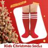 imageZando Kids Child Cotton Three Stripes Sport Soccer Team Socks Uniform Tube Cute Knee High Stocking for Boys GirlsRed White Striped