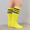 imageZando Kids Child Cotton Three Stripes Sport Soccer Team Socks Uniform Tube Cute Knee High Stocking for Boys GirlsYellow Black Striped