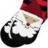 imageZando Kids Christmas Fuzzy Socks Girls Boys Thermal Thick Socks Soft Fluffy Socks Toddler Cozy SocksRed Black Santa Claus