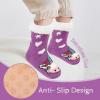 imageZando Kids Fuzzy Socks with Grips Toddler Slipper Socks Baby Christmas Socks Boys Girls Winter Socks Cozy Socks for KidsPurple Rabbit