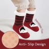 imageZando Kids Fuzzy Socks with Grips Toddler Slipper Socks Baby Christmas Socks Boys Girls Winter Socks Cozy Socks for KidsRed Penguin